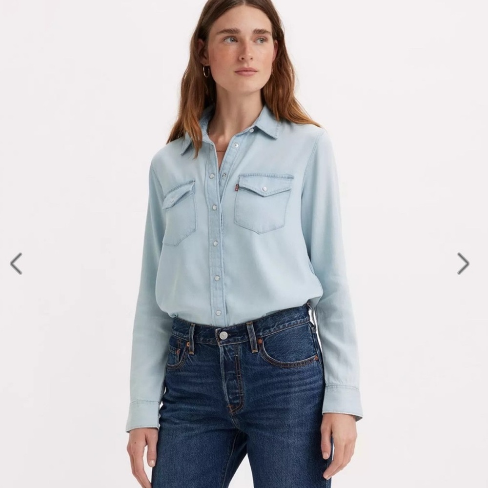 Levi's Women's Sky Blue Button Down Shirt
